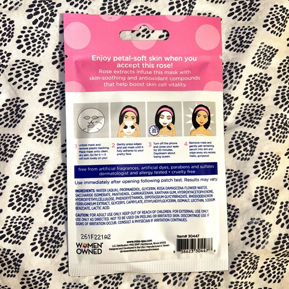 🤩 5 FOR $15 NIP Miss Spa Rose Stem Cell Renewal Sheet Mask - Picture 6 of 6